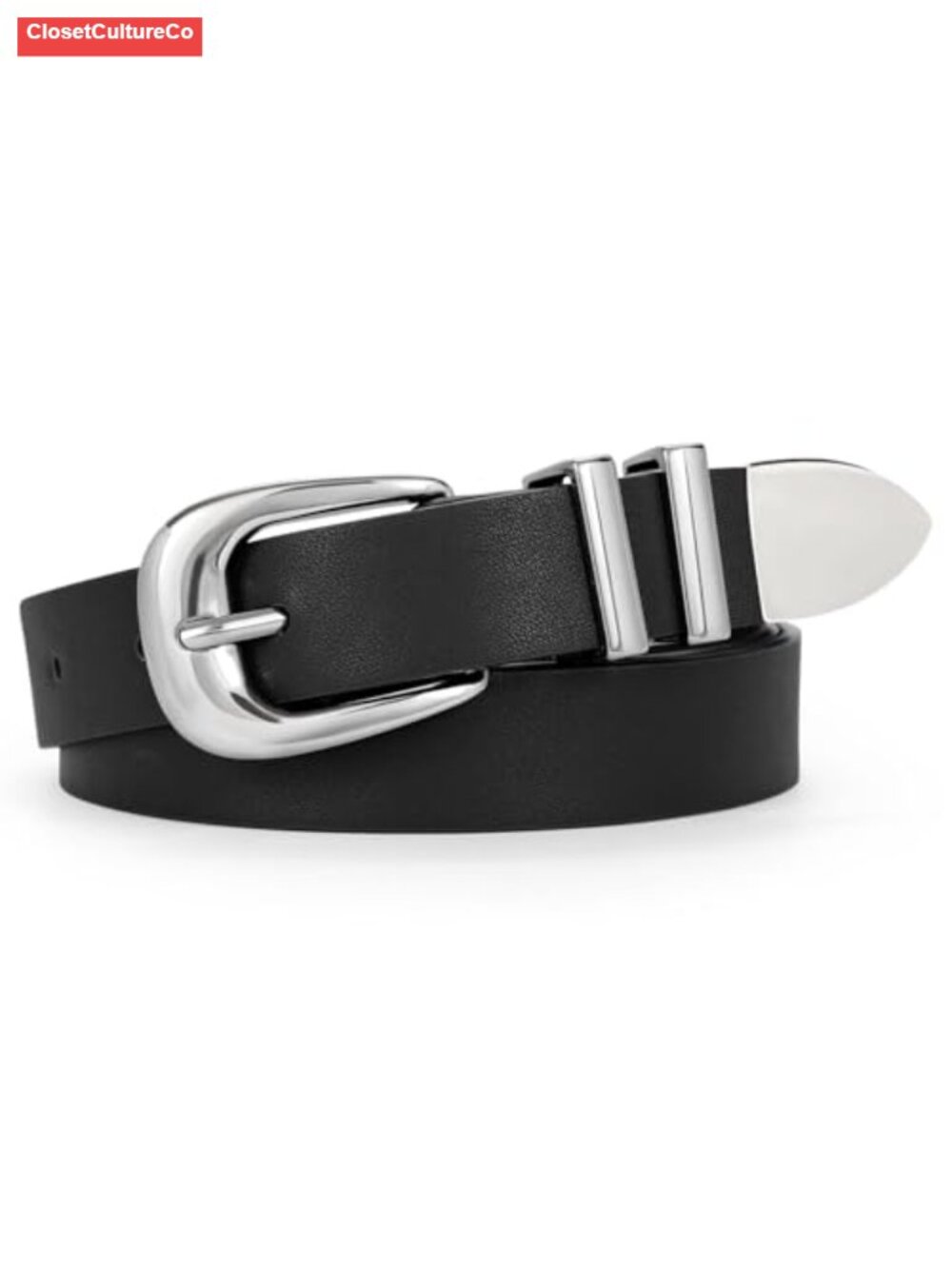 Women's Faux Leather Belt with Gold Buckle Western Style for Pants Jeans